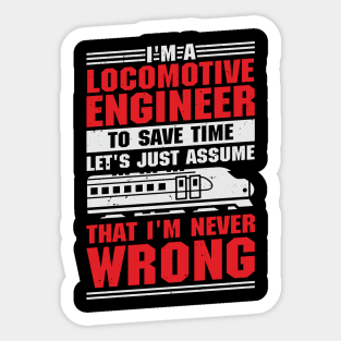 Funny Train Engineering Locomotive Engineer Gift Sticker